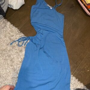 Blue Women's Cut out Dress